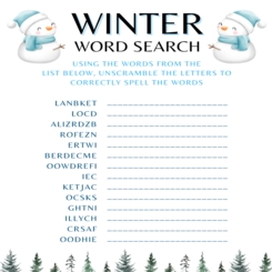 Winter Word Search 2